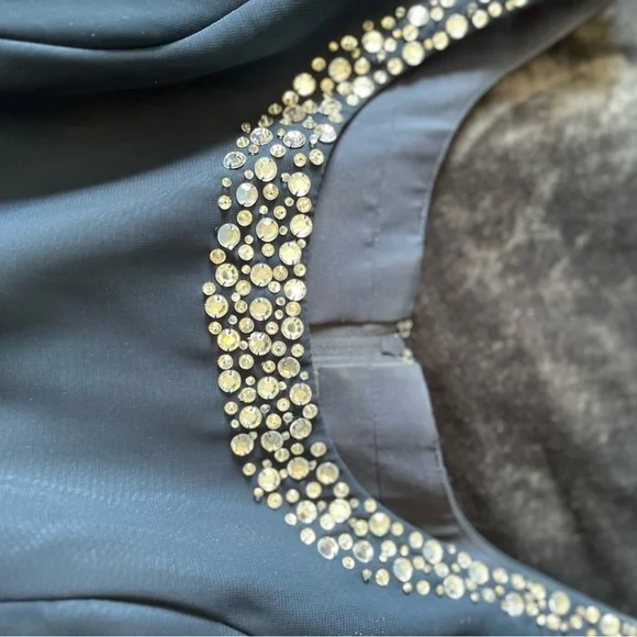 Elegant Navy Blue Evening Gown with Jacket - EUC - Picture 4 of 9